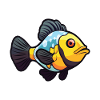 Clown Triggerfish Cartoon Kawaii Illustration