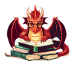 Books-reading dragon