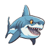Shark Cartoon Kawaii Aquarelle Illustration