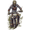 Zombie Halloween Cool Motocross Biker