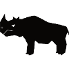 Angular Black Rhinoceros Silhouettes Design