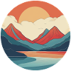 Mountains with sunset