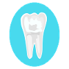 Tooth with blue background