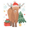 Schottische Hochlandkuh Weihnachtskostüm