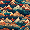 Tattoo style mountains