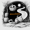 Halloween pumpkin monster