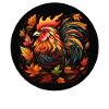 Autumn chicken from variegated leaves