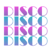 Vibrant Disco Text Pattern Design