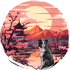 Japanese Sunset Border Collie