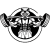 wolf with barbell