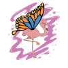 Exotic Animal Gift Butterfly Flamingo