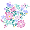 FLEURS roses et violettes