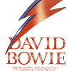 David Bowie Red Lettering With Flash