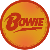 David Bowie Red Lettering With Flash