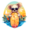 Cooler Koala mit Surfbrett