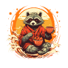 Raton laveur en kimono