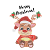 Cuddling reindeer: Merry Christmas!
