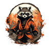Waschbär als Ninja