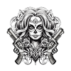 Santa Muerte Revolver Duo
