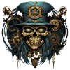 Steampunk Zombie Skull