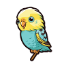 Budgerigar Cartoon Kawaii Aquarelle Illustration