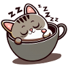 chat kawaii paresseux dessin d'humour