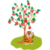 Chat sous le pommier