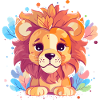 Lion avec des fleurs