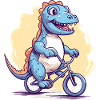Dinosaure à vélo