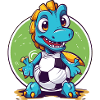 Dino Dinosaur Soccer Soccer Player