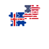 Iceland USA Flag American Icelandic