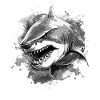 Shark underwater diver diving