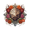 D20 Dice With Flowers Fantasy RPG-tröja