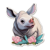 Méga Rhino Mignonne Chemise Kawaii