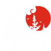 Arbres blancs et soleil rouge