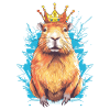 Capybara with crown capybara
