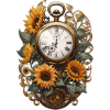 Clock with sunflowers