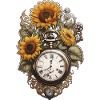 Clock with sunflowers
