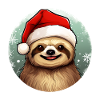Santa Sloth drôle de paresseux avec chapeau de Noël