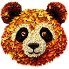 Herbstpanda aus Blättern