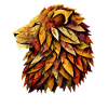 Herbstlöwe aus bunten Blättern
