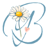 Letter B Daisy Heart