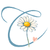 Letter C Daisy Heart
