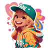 American Girl Smiling in Hoodie