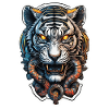 Tiger Cyberpunk tatovering japansk stil