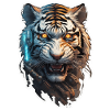 Tiger Tattoo Cyberpunk Robot