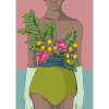 Woman with flower belt