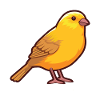 Canary Cartoon Kawaii Aquarelle Illustration