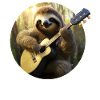 A funny sloth plays guitar