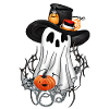 Ghost With a Pumpkin 4
